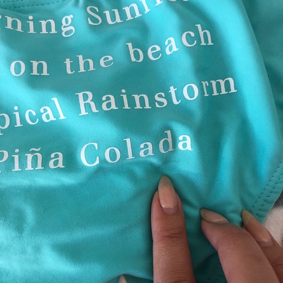 Wildfox Blue Morning Sunrise Logo Flounce Bikini - Picture 7 of 8